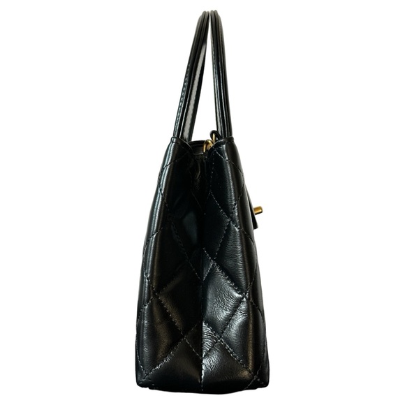 NEW CHANEL 24P BLACK LEATHER NANO KELLY MINI TOP HANDLE SHOPPING BAG - Picture 4 of 16